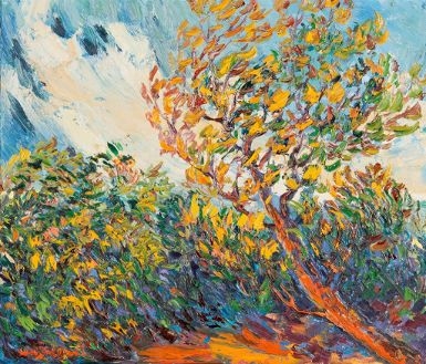 Paysage au grand arbre by Arsène Sari