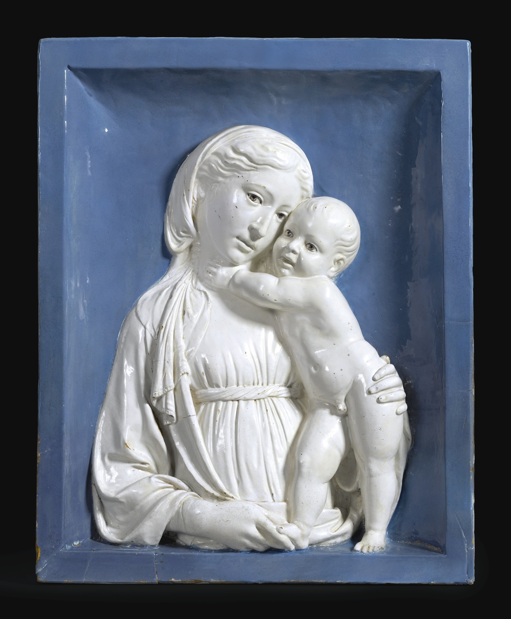 Artwork by Andrea della Robbia, Luca della Robbia, MADONNA AND CHILD RELIEF, Made of tin-glazed earthenware