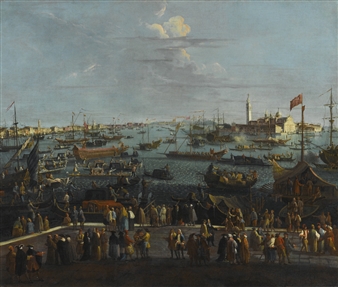 VENICE, A VIEW OF THE BACINO WITH THE BUCINTORO ON THE FEAST OF THE ASCENSION - Italian School, 18th Century