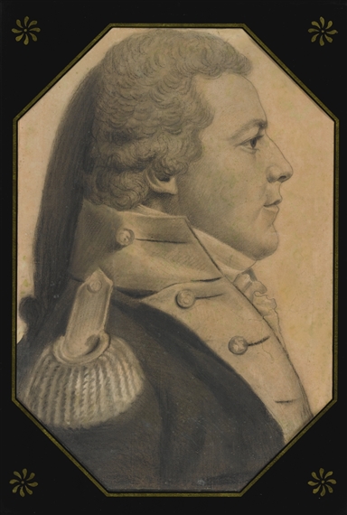 PORTRAIT OF CAPTAIN THOMSON, PHILADELPHIA by Charles-Balthazar-Julien Fevret de Saint-Memin, circa 1800