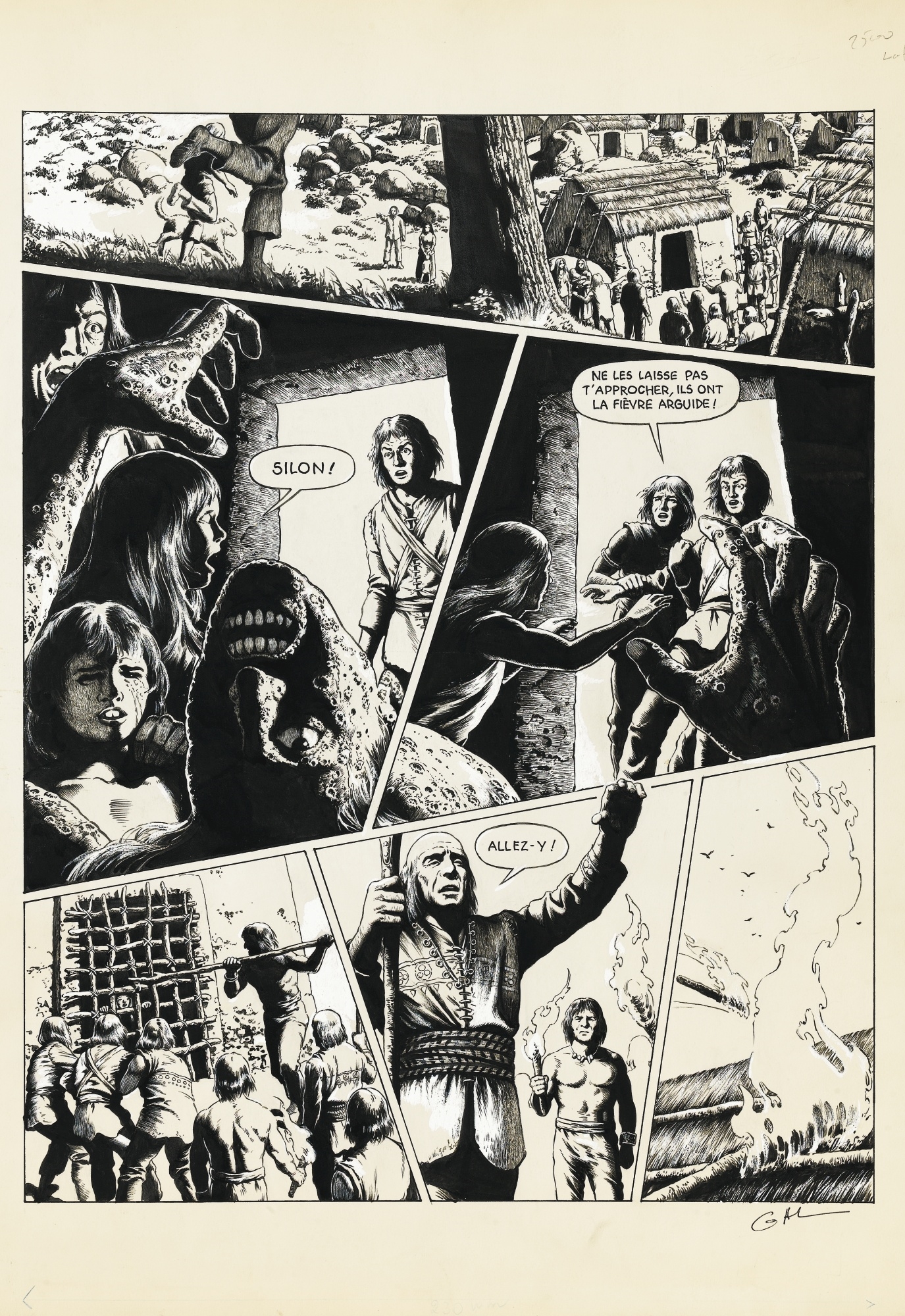 Artwork by Jean-Claude Gal, LES ARMES DU CONQUERANT, Made of Chinese ink and acrylic on paper