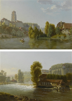 VIEWS OF THE OLD CITY OF BERN, A PAIR - Johann Jakob Biedermann