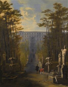 TIVOLI, A VIEW OF THE VILLA D'ESTE AND THE GARDENS - Johann Wilhelm Baur
