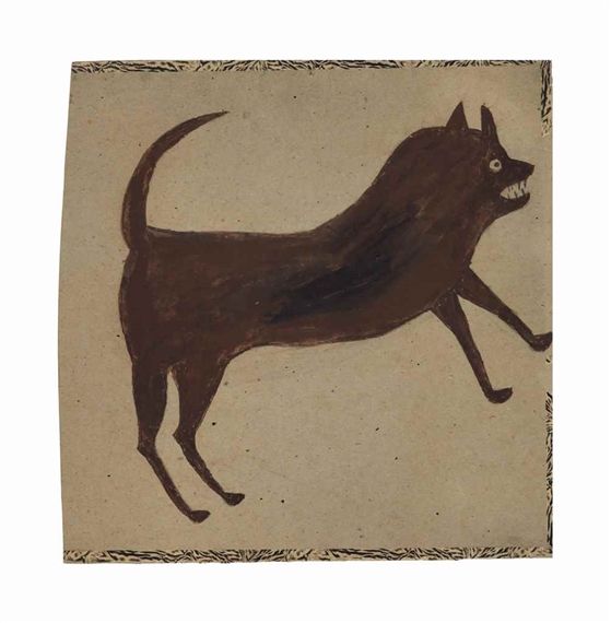 Brown Dog Charging by Bill Traylor, 1939-1942