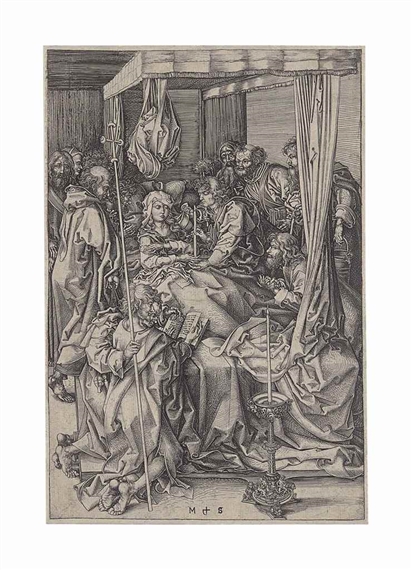 The Death of the Virgin by Martin Schongauer, circa 1470-1474