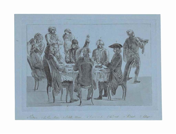 Le souper des philosophes by Jean Huber, after 1760