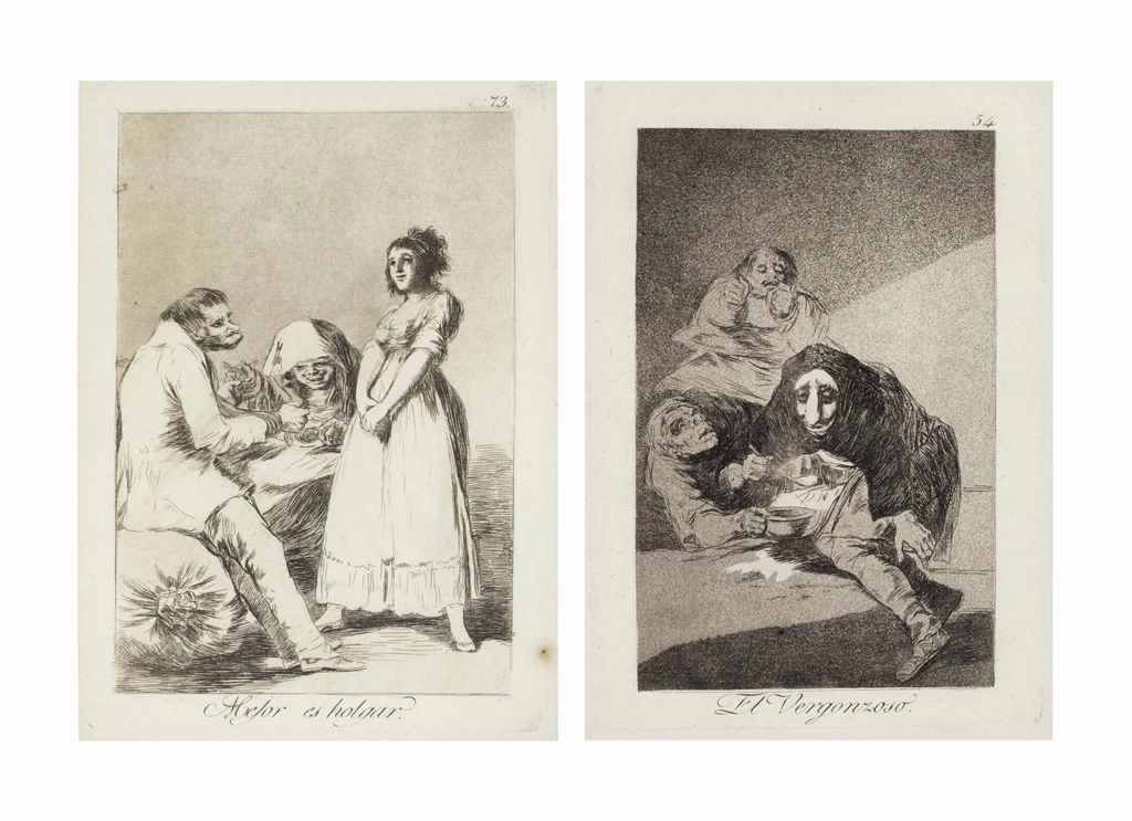Three plates, from: Los Caprichos by Francisco José de Goya y Lucientes, circa 1797-1799