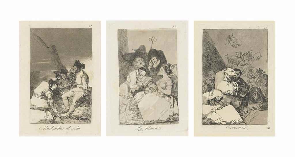 Four Plates, from: Los Caprichos by Francisco José de Goya y Lucientes, circa 1797-1799