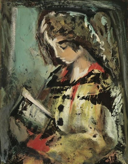 Young Girl Reading by Etienne Ret