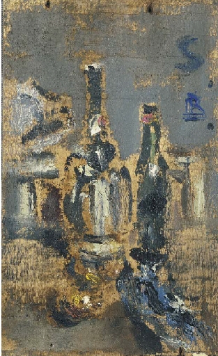 Natura morta con fiaschetto by Filippo de Pisis, 1944