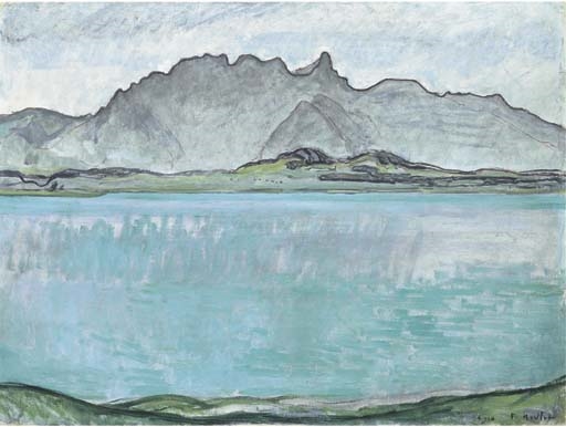 Thunersee mit Stockhorn by Ferdinand Hodler, 1910