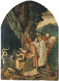 Saint Sylvestre combattant le dragon - Master of Canillo