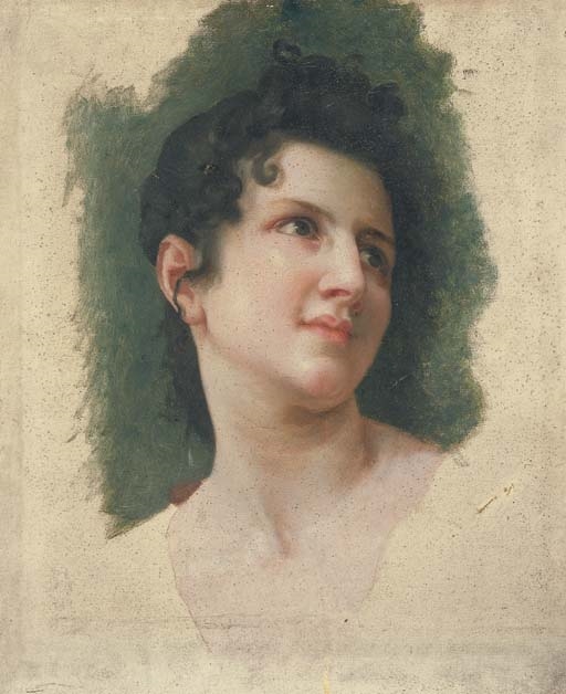 Etude de tête de femme brune, de trois-quarts by William Adolphe Bouguereau