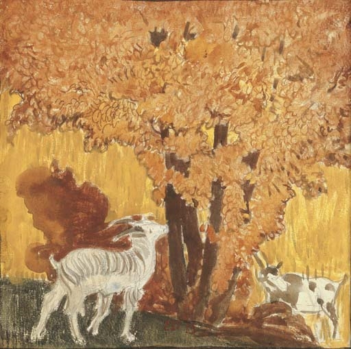 Ziegen unter einem Baum