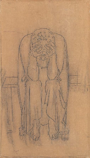 Dunkler Genius/92 by Ferdinand Hodler, 1891-1892