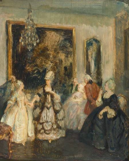 Hochherrschaftlicher Empfang im Schloss zur Rokoko-Zeit by Walter Geffcken