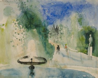 Springbrunnen in Paris by Wilhelm Thöny, 1937
