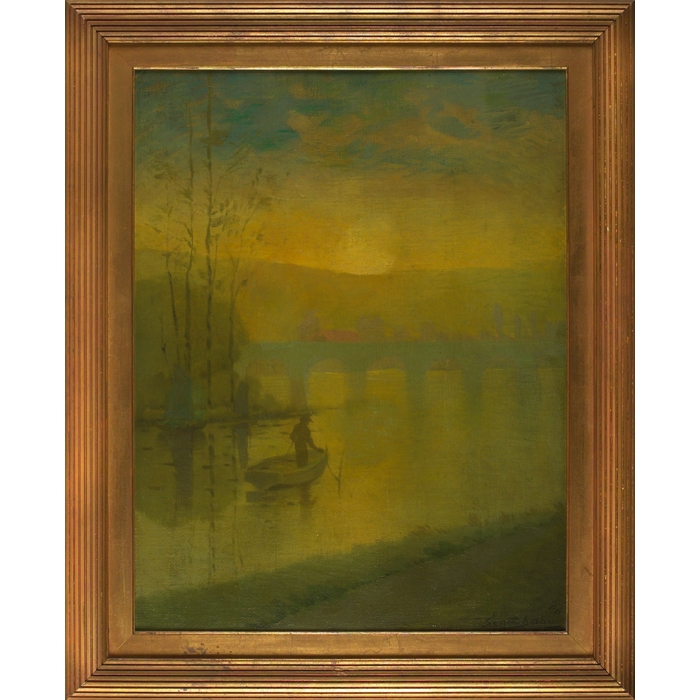 Artwork by Theodore Scott Dabo, Evening on the River, Made of oil on canvas
