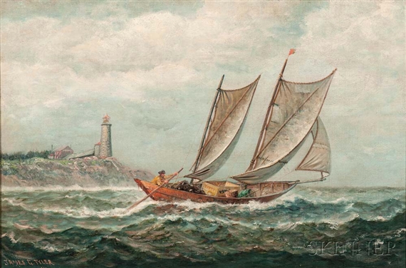 Ketch in a Blustery Wind by James Gale Tyler, 1905