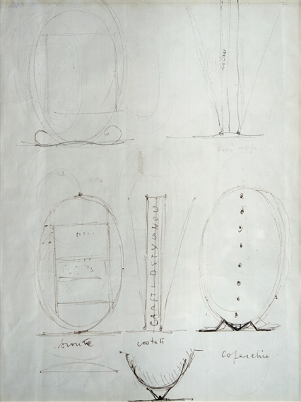Progetto per multiplo by Lucio Fontana, 1966-1967