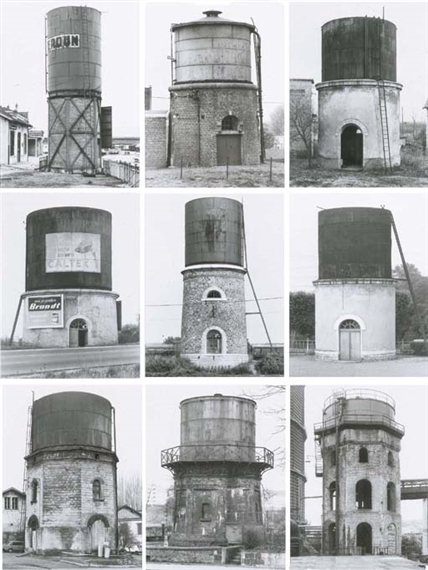 Nine Prints: Watertowers-G by Bernd & Hilla Becher, 1988