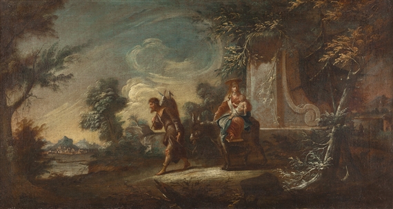 Die Flucht nach Ägypten by Johann Wolfgang Baumgartner, 1740