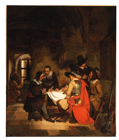 The cardplayers by Florent Willems, 1842
