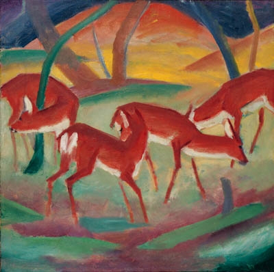 Artwork by Franz Marc, Rote Rehe I, Made of oil on canvas