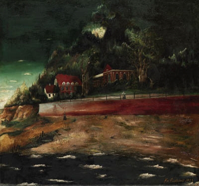 Dangast vom Meere aus (recto)
Zwei Männer und eine Frau in einer Loge (verso) by Franz Radziwill, 1924