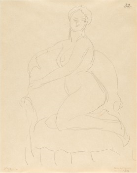 Akt, im Sessel kniend by Alexej von Jawlensky, 1910