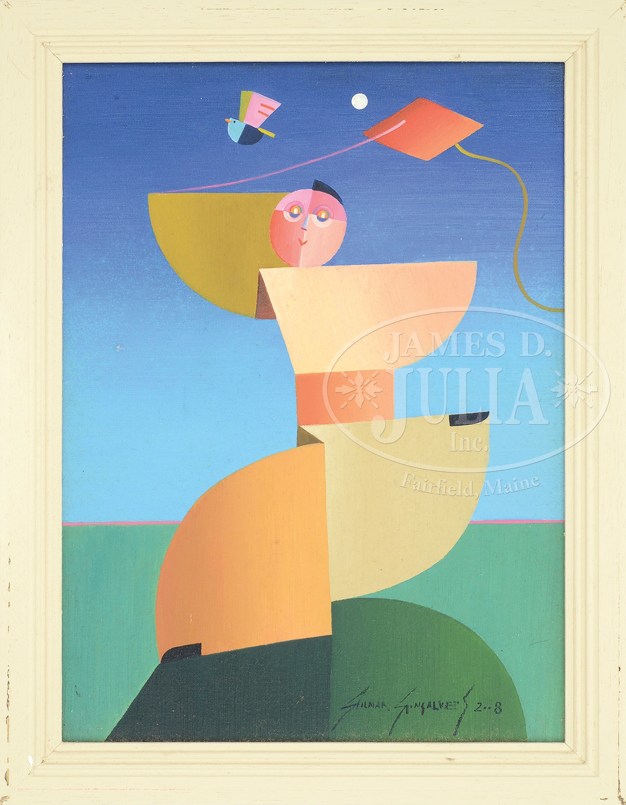 Artwork by Gilmar Gonçalves, 4 works, Menino com Pipa; “Menino com Boninhasde Sabao;Bandinha; Pequeno Musico, Made of oil on canvas