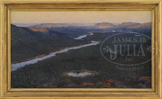 PANORAMIC RIVER VIEW, DALARNA, SWEDEN by Helmer MasOlle, 1915