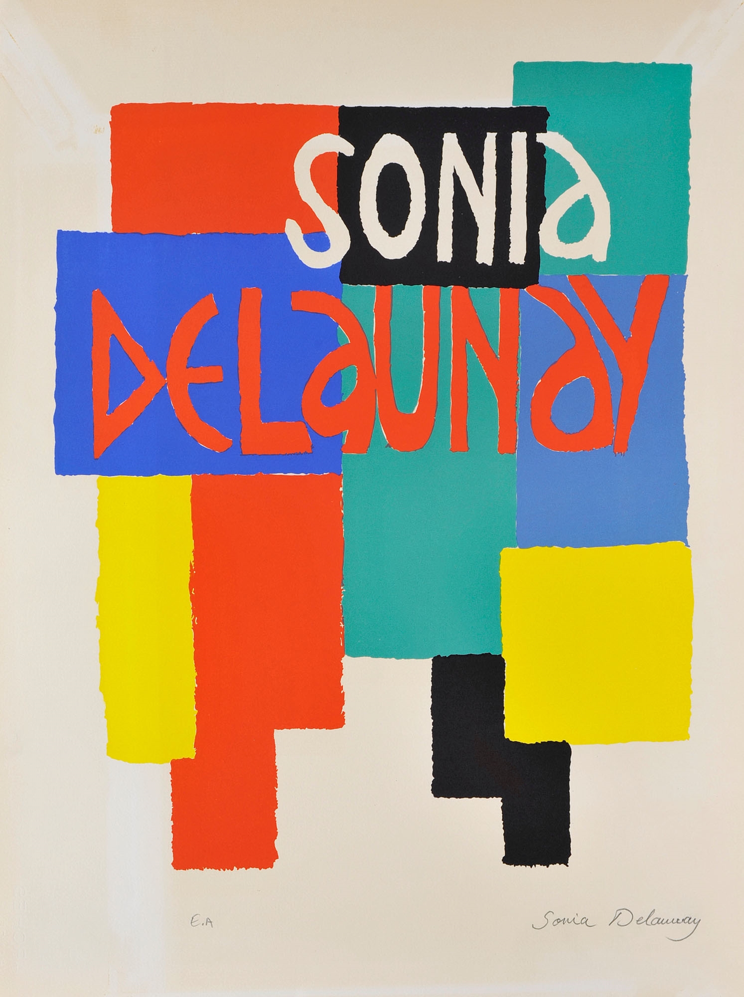 Artwork by Sonia Delaunay, Composition Abstraite, Made of Color lithograph on Arches paper