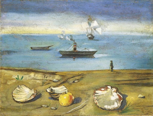 Marina con conchiglie by Filippo de Pisis, 1916