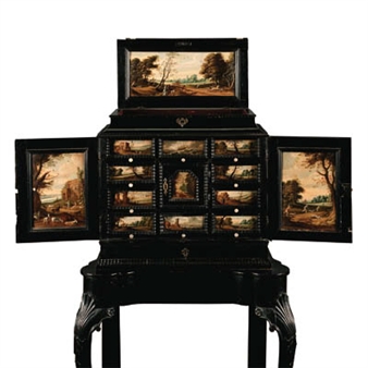 Antwerp School 17th Century An Ebony Cabinet With A