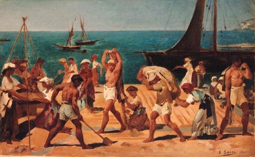 Lo Spanditoio del grano di Amalfi by Edouard Alexandre Sain, 1881