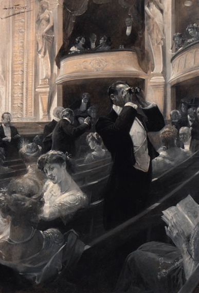 Au théâtre by Jean Joseph Léon Fauret