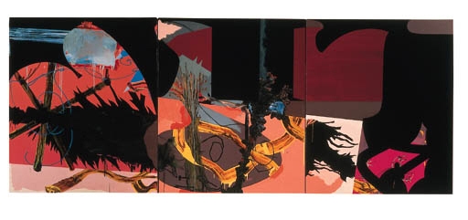 Untitled (Purple and Orange Triptych) by Fiona Rae, 1994