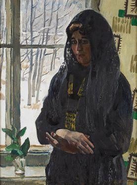 Dimitri Semakov | Portrait de femme au voile noir (1971) | MutualArt