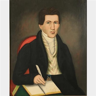 Portrait of Phineas Field, Painted by Erastus Salisbury Field, his brother - Erastus Salisbury Field