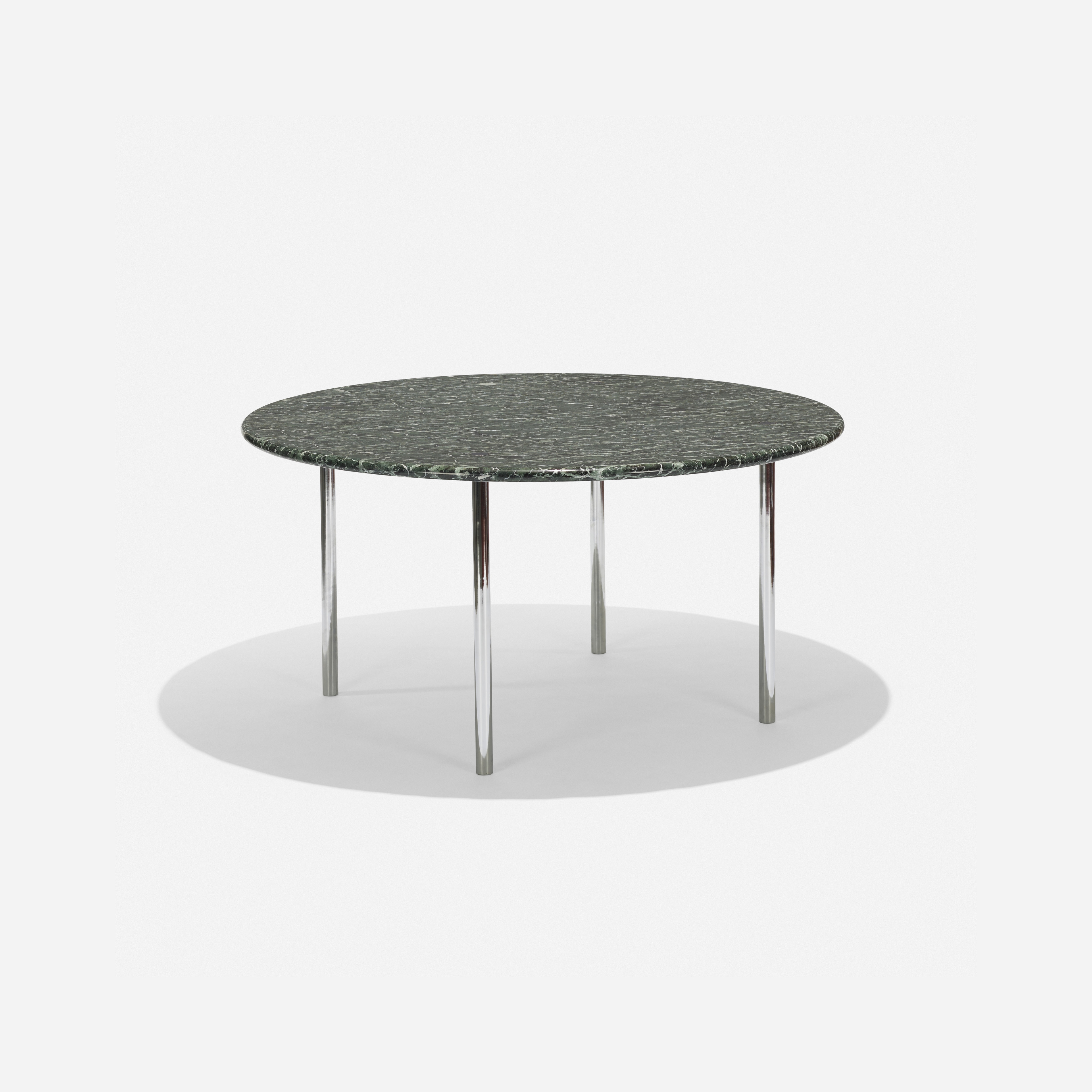 Artwork by William Katavolos, Douglas Kelley, Ross Littell, Tinos dining table, model 8-M, Made of marble, chrome-plated steel