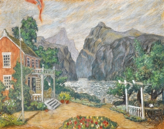 Norwegisches Landhaus am Fjord - Alexander Jakowlewitsch Golowin