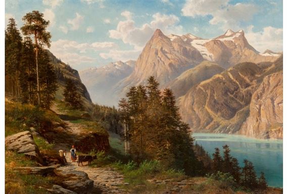 Georg Engelhardt | Path Along an Alpine Lake | MutualArt