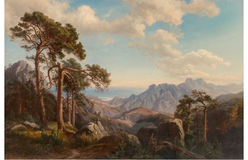 Carl Maria Nicolaus Hummel | Mountainous Landscape | Compare similar ...