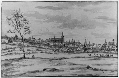A View of Bergen op Zoom from the north-east by Josua de Grave