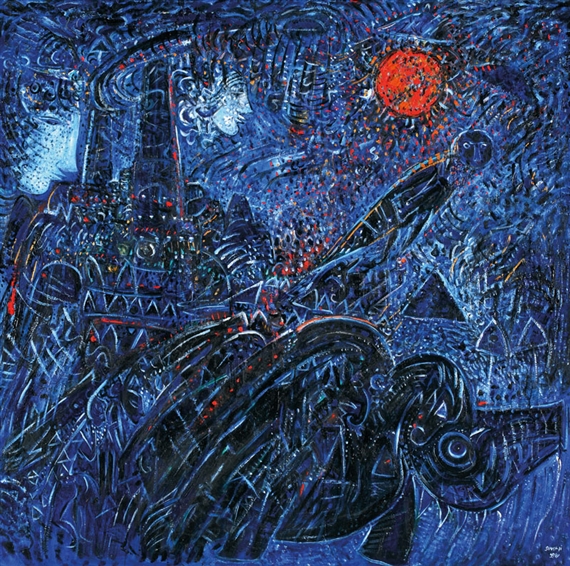 Purnama Di Atas Borobudur by Suwaji, 2014