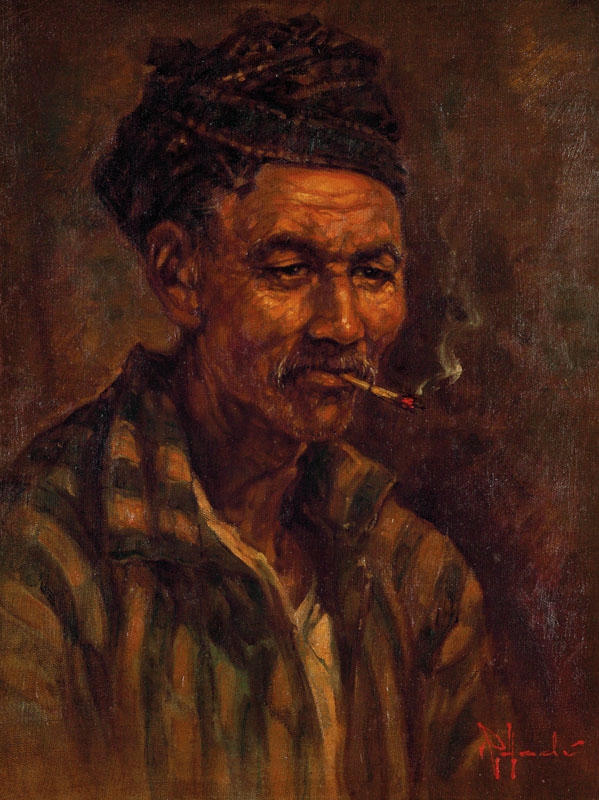 Artwork by R. Hadi, Portrait of an Old Man, Made of Oil on canvas