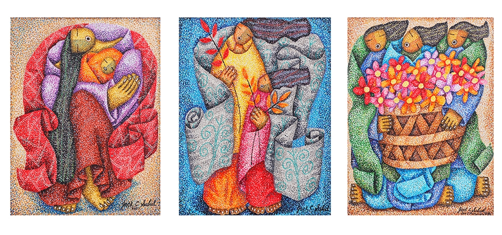 Artwork by Jack Salud, Dream Songs,The Path to New Sunrise,Summers farewell surp, Made of acrylic on canvas