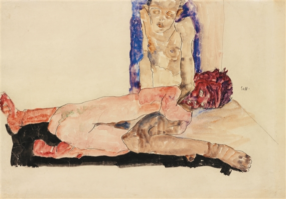 NACKTES PAAR (NUDE COUPLE) by Egon Schiele, 1911