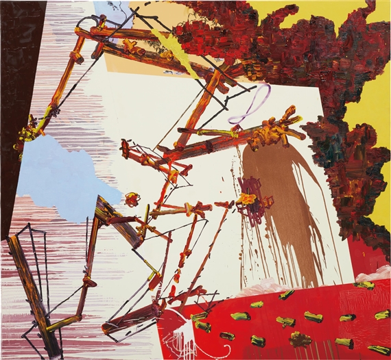 Untitled (yellow, red and brown) by Fiona Rae, 1993